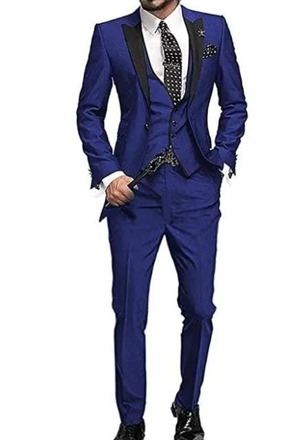 2020 New Arrival Groomsmen Peak Black Lapel Groom Tuxedos Burgundy Men Suits Wedding Best Man Blazer (Jacket Pants Vest)