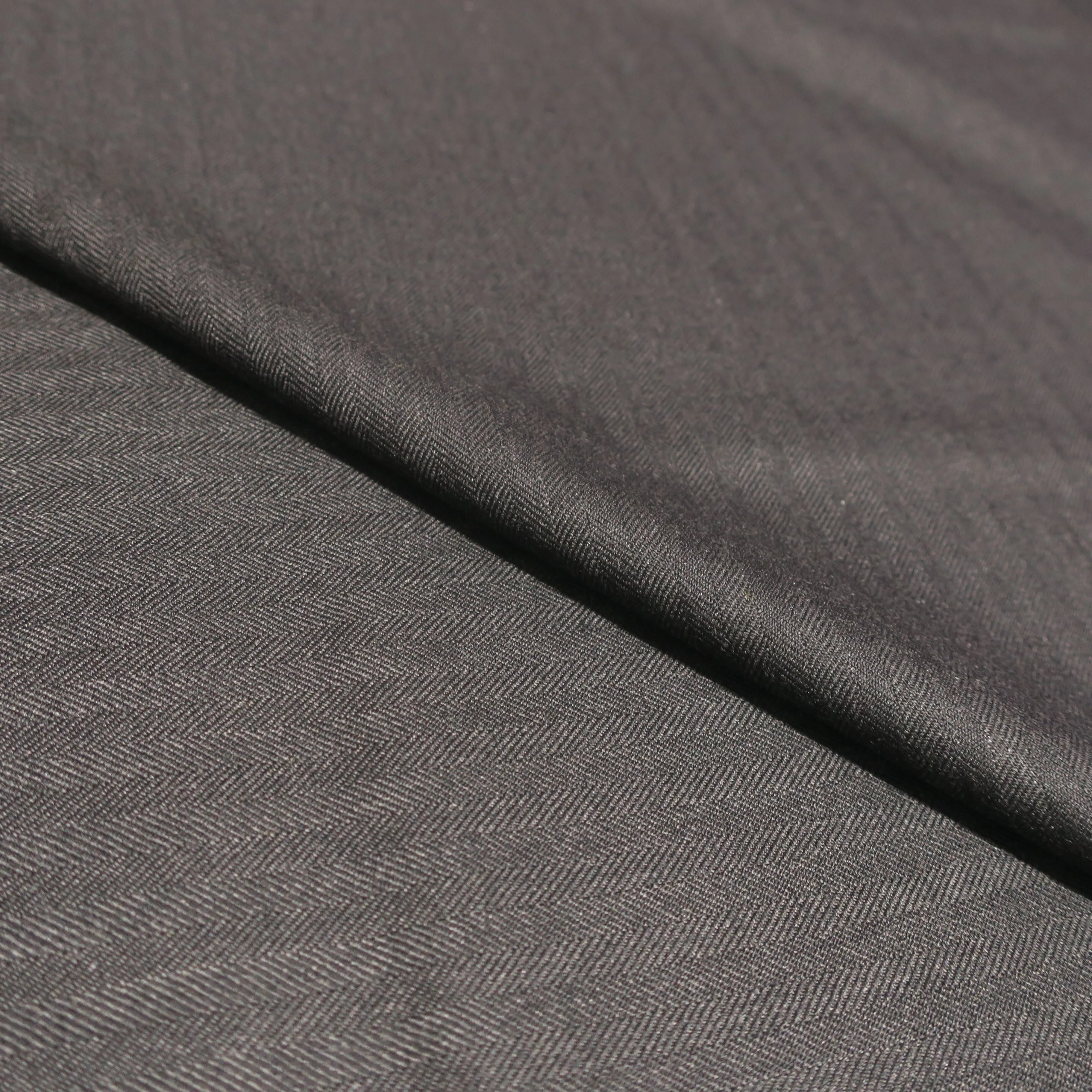 2.25 YDS Charcoal Herringbone 100% Wool Super 130's Loro Piana Fabric