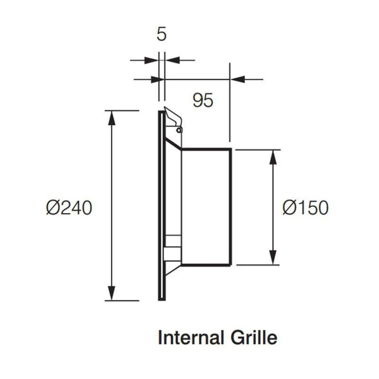 443/576m³/h Fantech Trade Provent in-Line Duct Mount Fan Kit (RIL-150SW 6M Duct internal/External Grille)