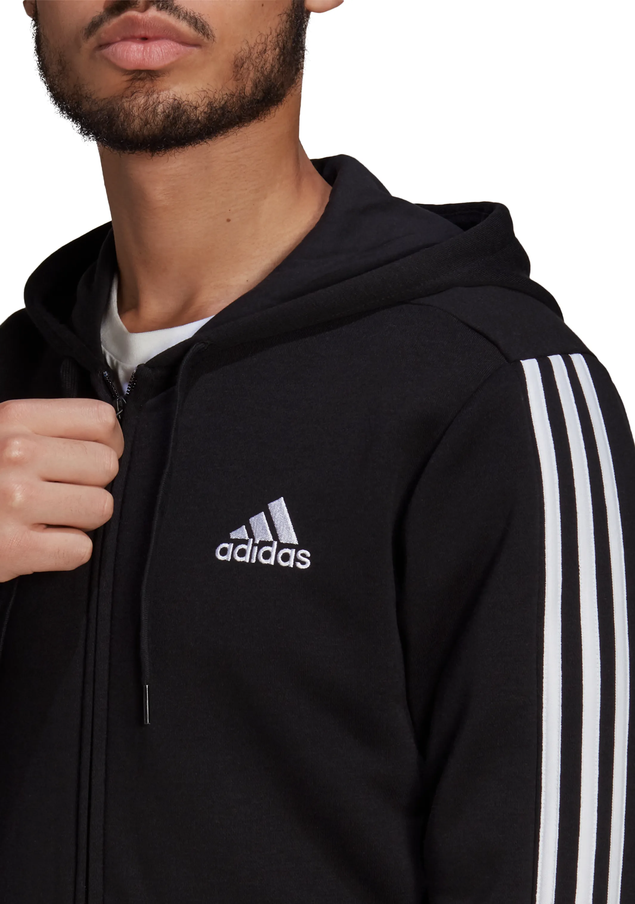 Adidas Mens Essentials Fleece Cut Fullzip Hoodie <br> GK9585