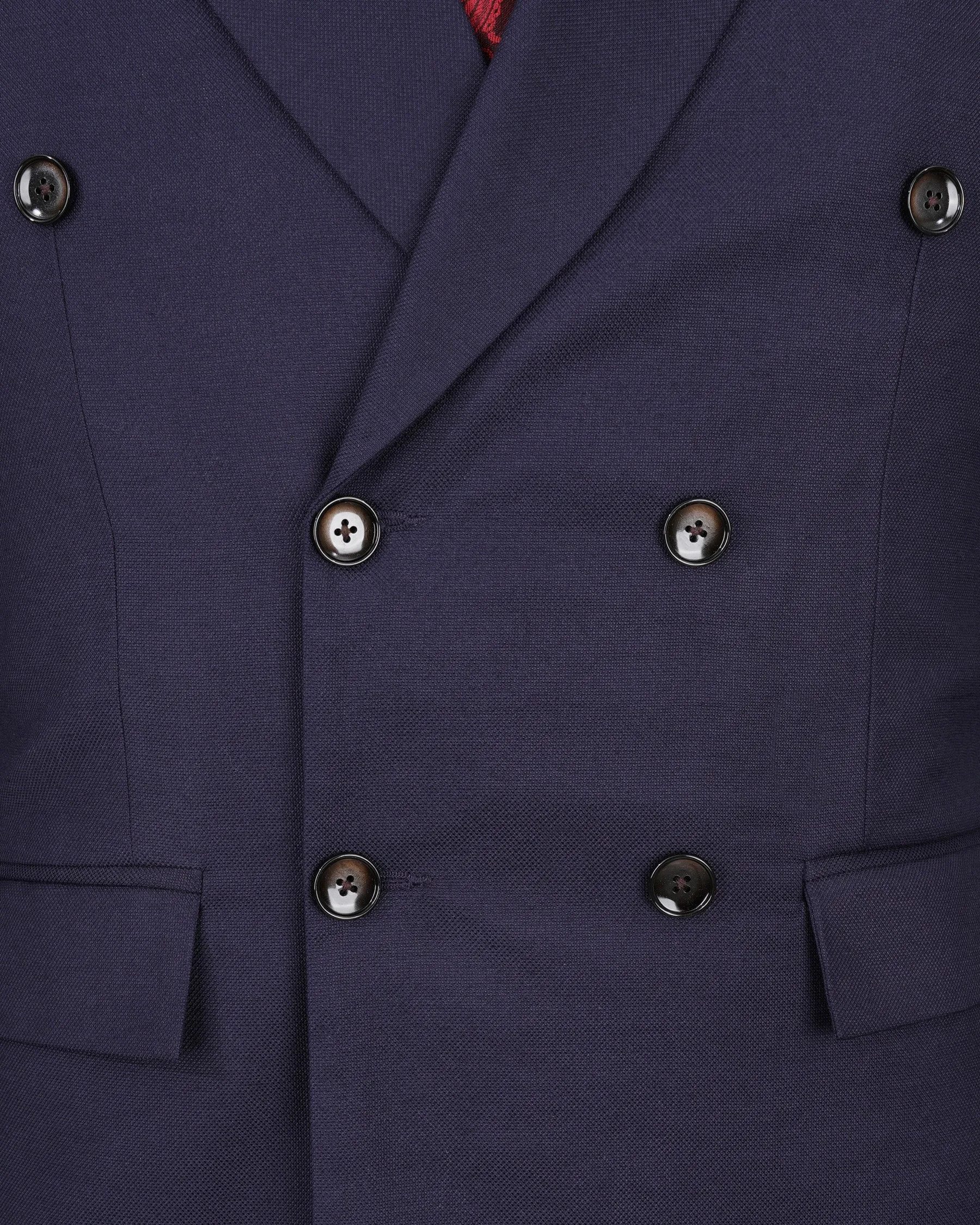 Baltic Sea Dark Violet Double Breasted Blazer