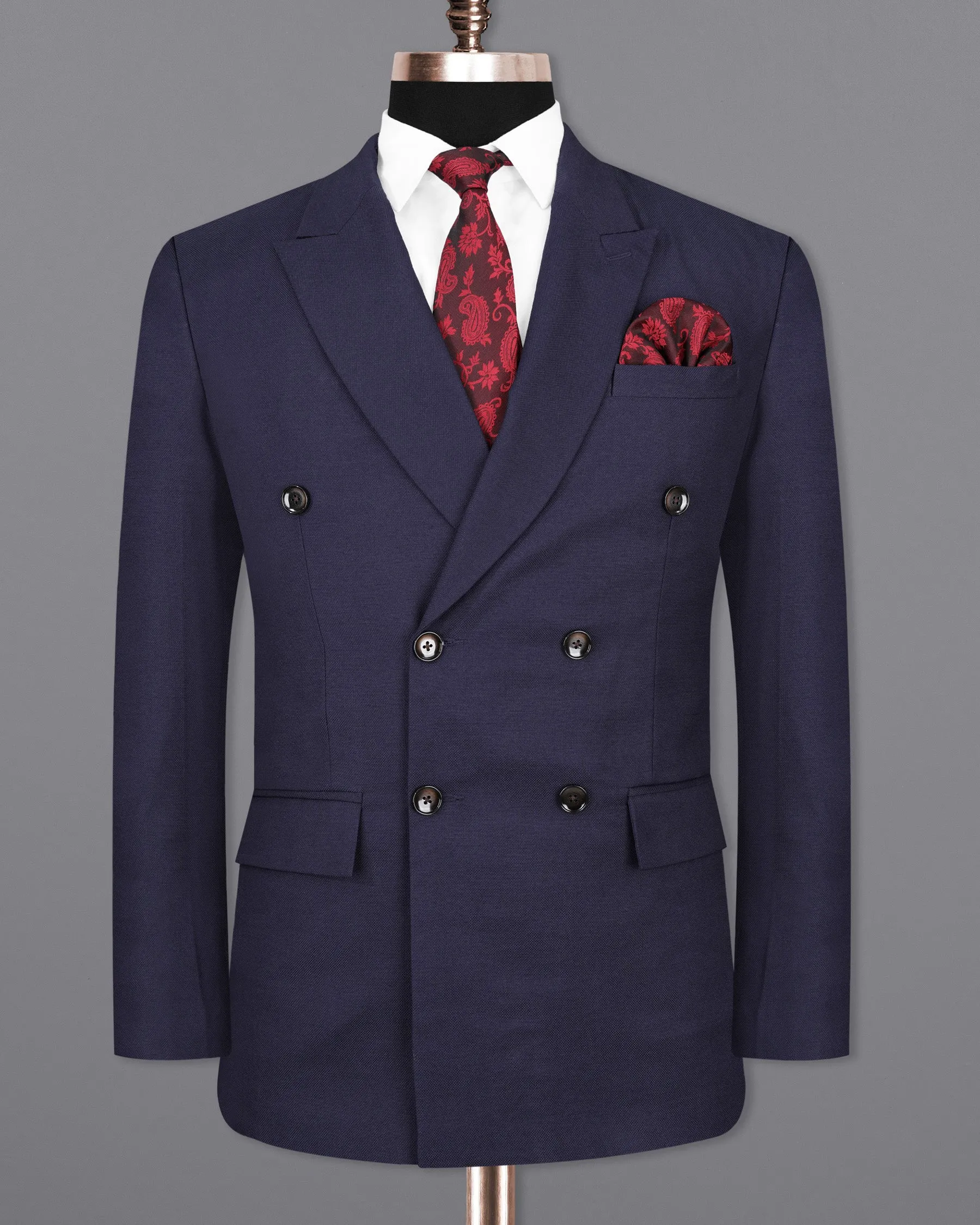 Baltic Sea Dark Violet Double Breasted Blazer