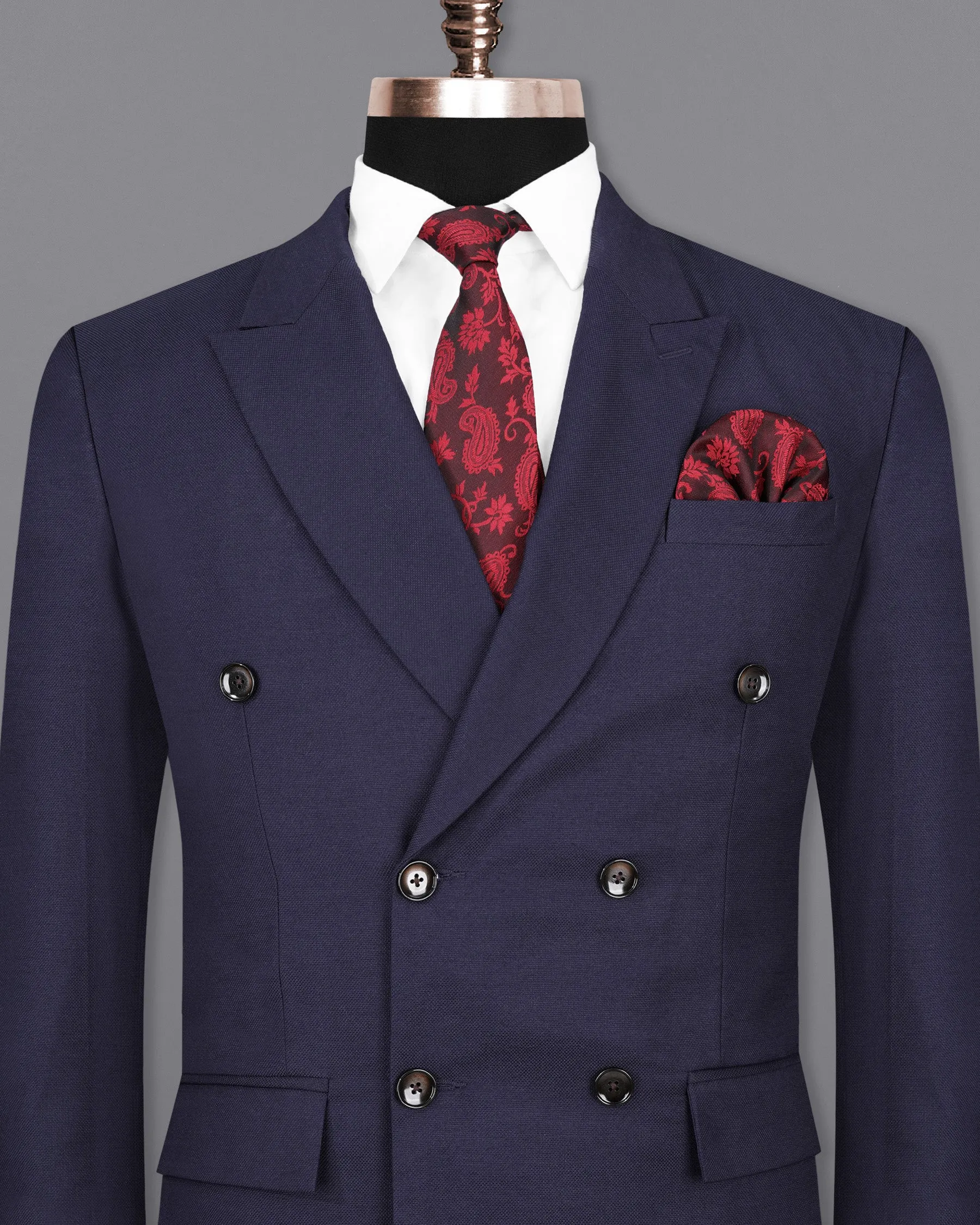 Baltic Sea Dark Violet Double Breasted Blazer