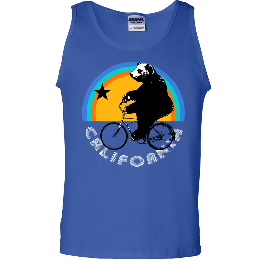 California Bear On Bike Asst Colors Tank Top