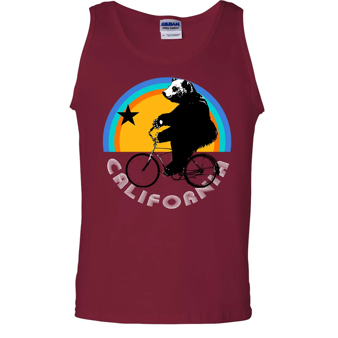 California Bear On Bike Asst Colors Tank Top