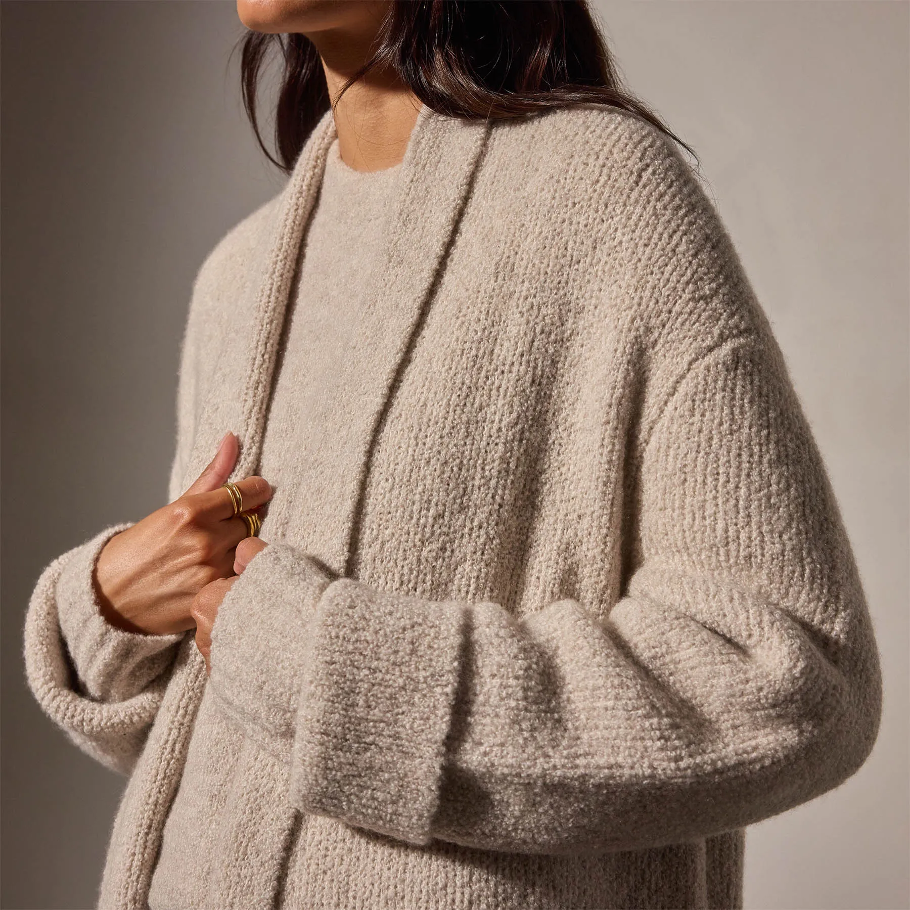 Cashmere Boucle Coat - Hazel