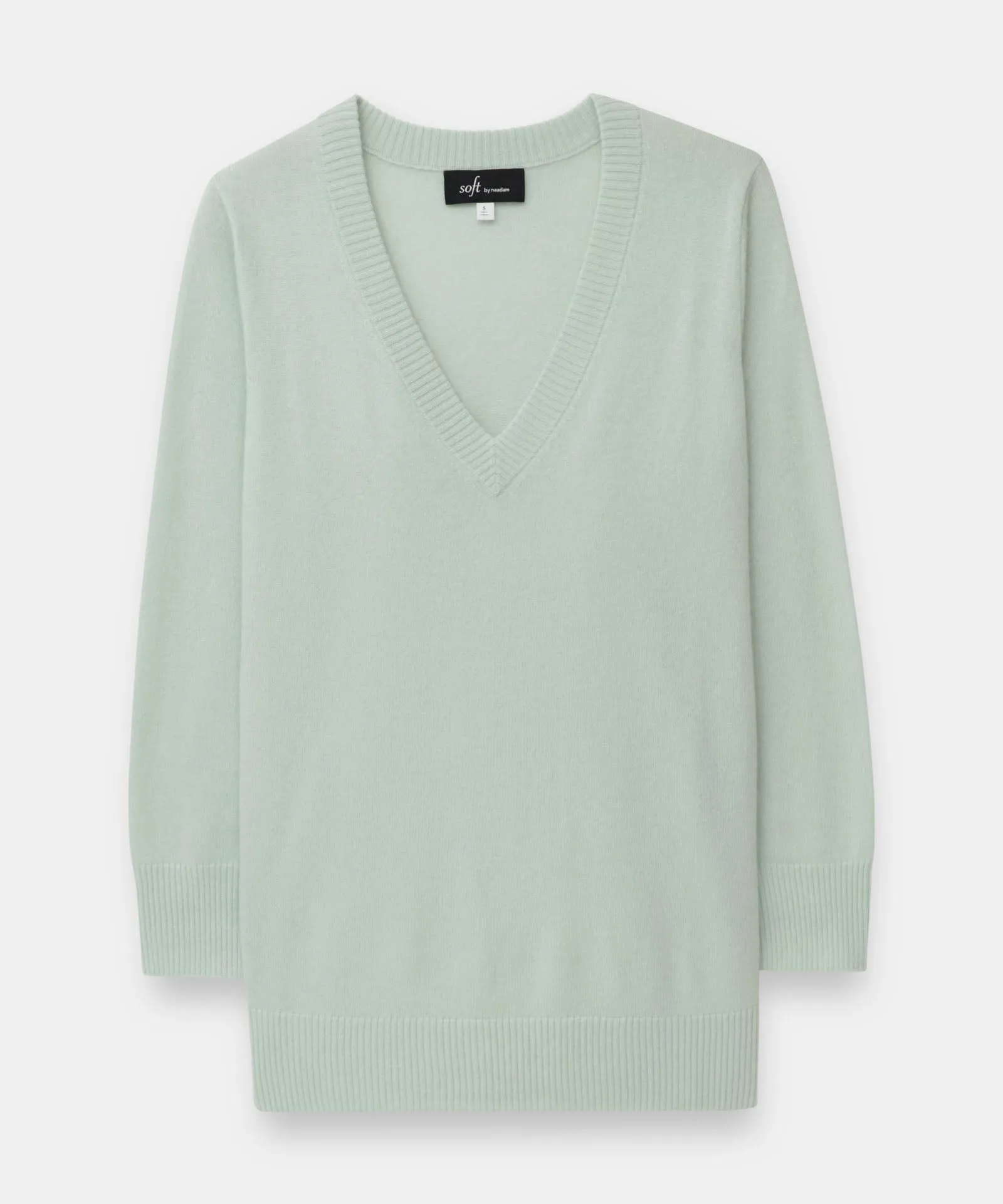 Cashmere Relaxed V-Neck Tunic Sweater