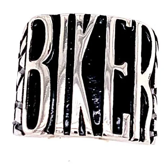 Detailed "BIKER" Stainless Steel Women's Ring / SCR4059