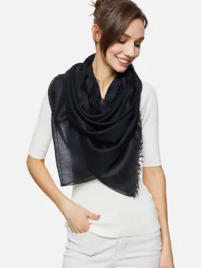 Featherlight Black Cashmere Scarf