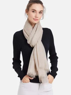 Featherlight Houndstooth Cashmere Scarf