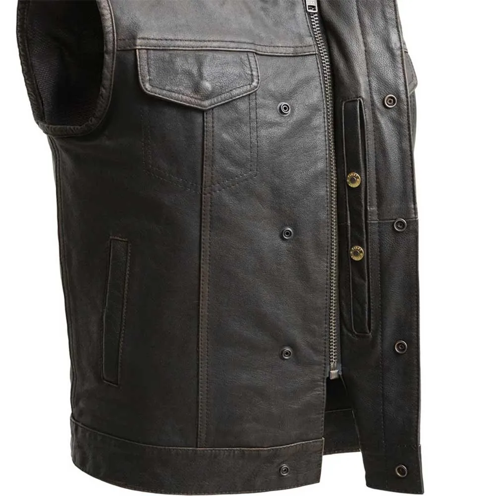 First Mfg Mens Sharp Shooter Concealment Leather Vest SIZE XLarge - Final Sale Ships Same Day