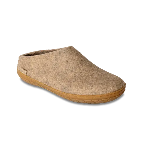 Glerups Unisex Slippers - Rubber Soles - Sand