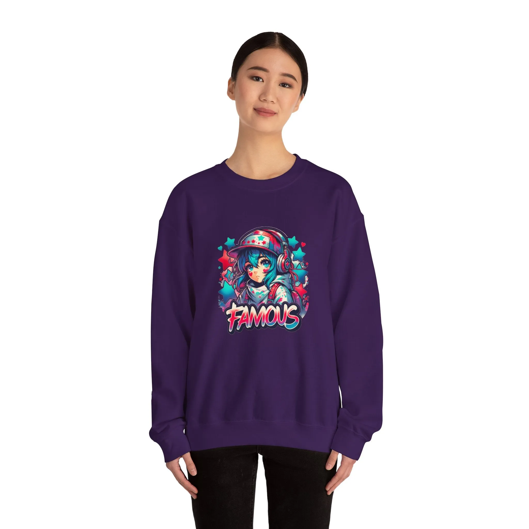 Graffiti Anime Girls Unisex Heavy Blend™ Crewneck Sweatshirt