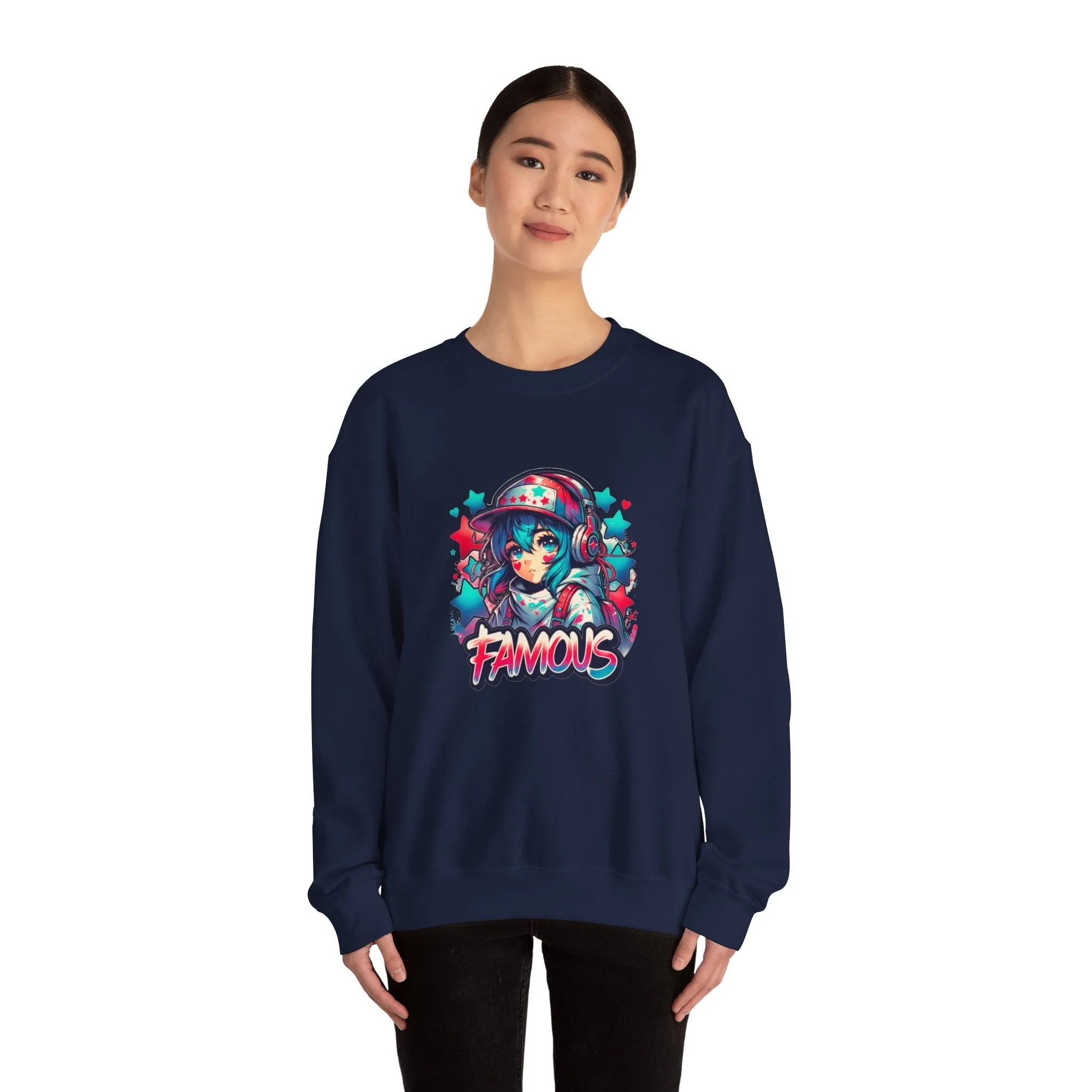 Graffiti Anime Girls Unisex Heavy Blend™ Crewneck Sweatshirt