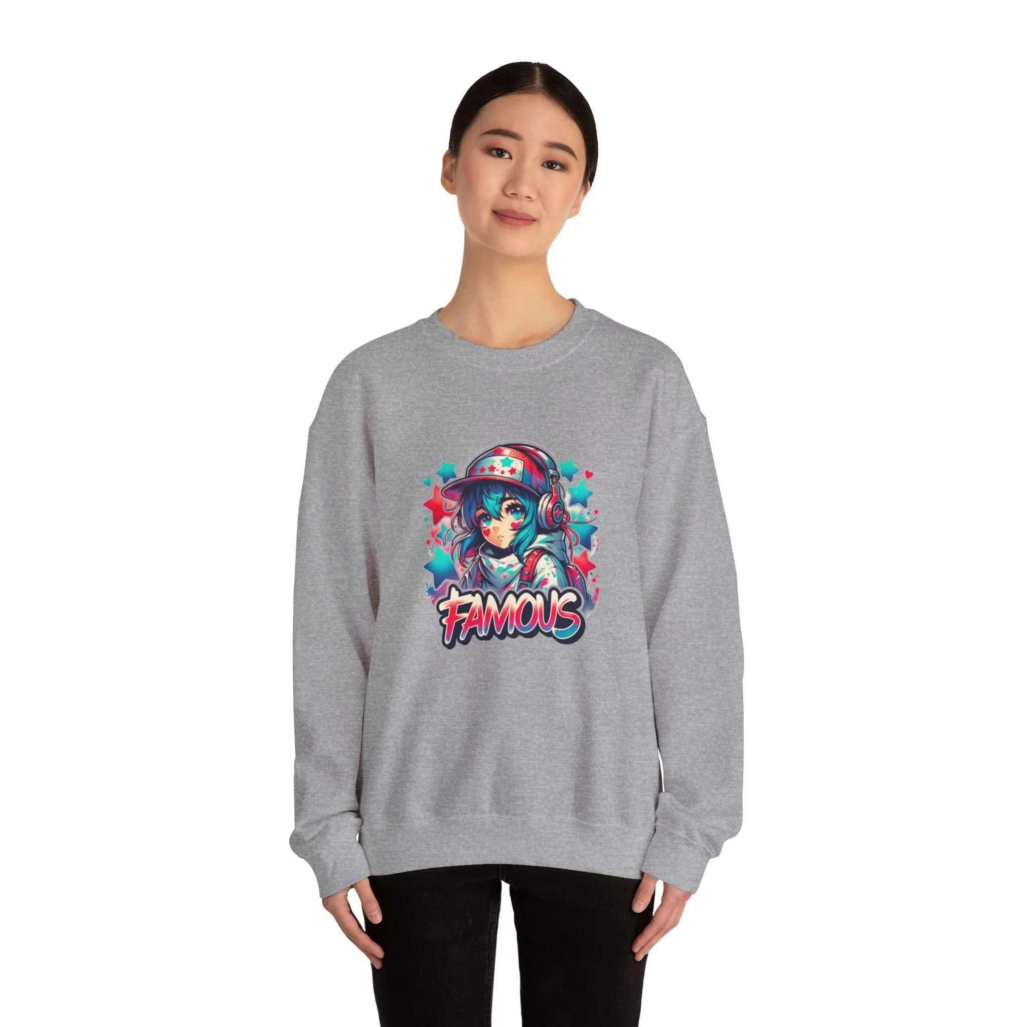 Graffiti Anime Girls Unisex Heavy Blend™ Crewneck Sweatshirt