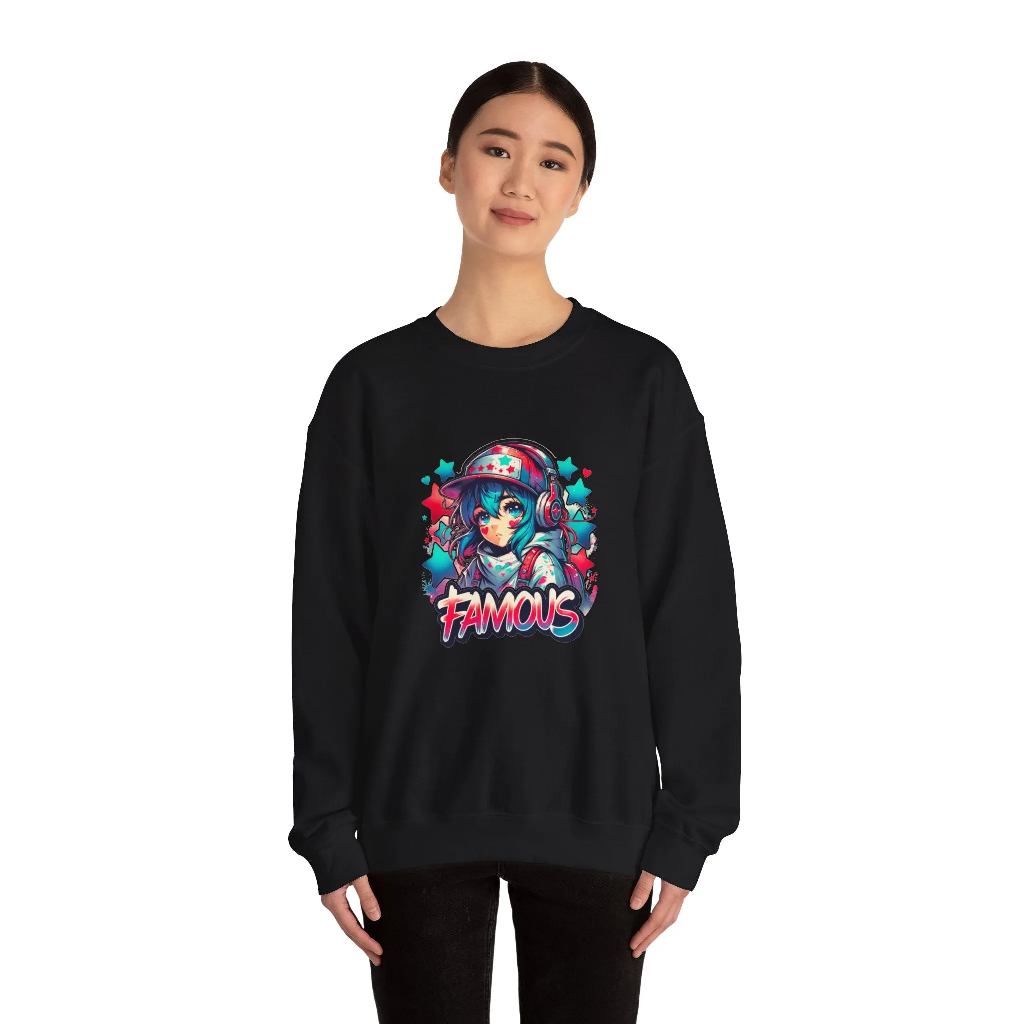 Graffiti Anime Girls Unisex Heavy Blend™ Crewneck Sweatshirt