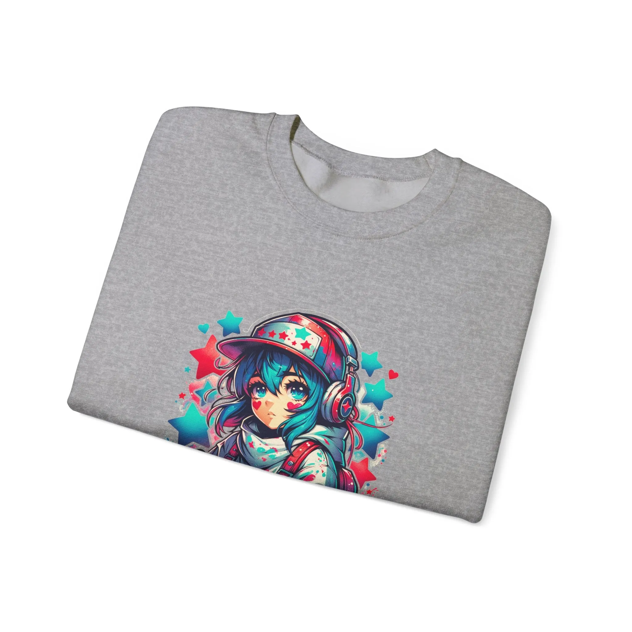 Graffiti Anime Girls Unisex Heavy Blend™ Crewneck Sweatshirt