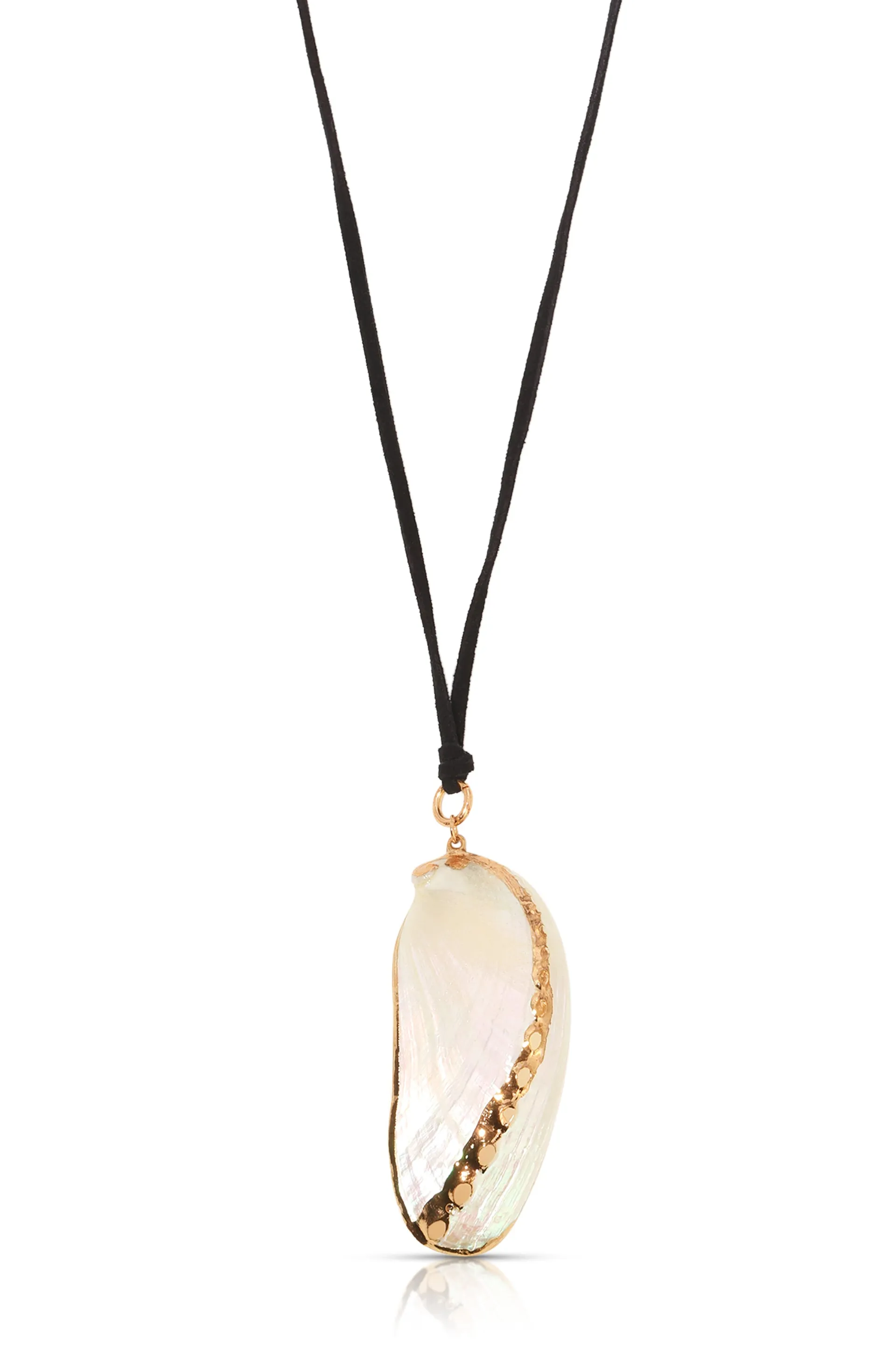 Iridescent Mussel Shell Pendant Necklace