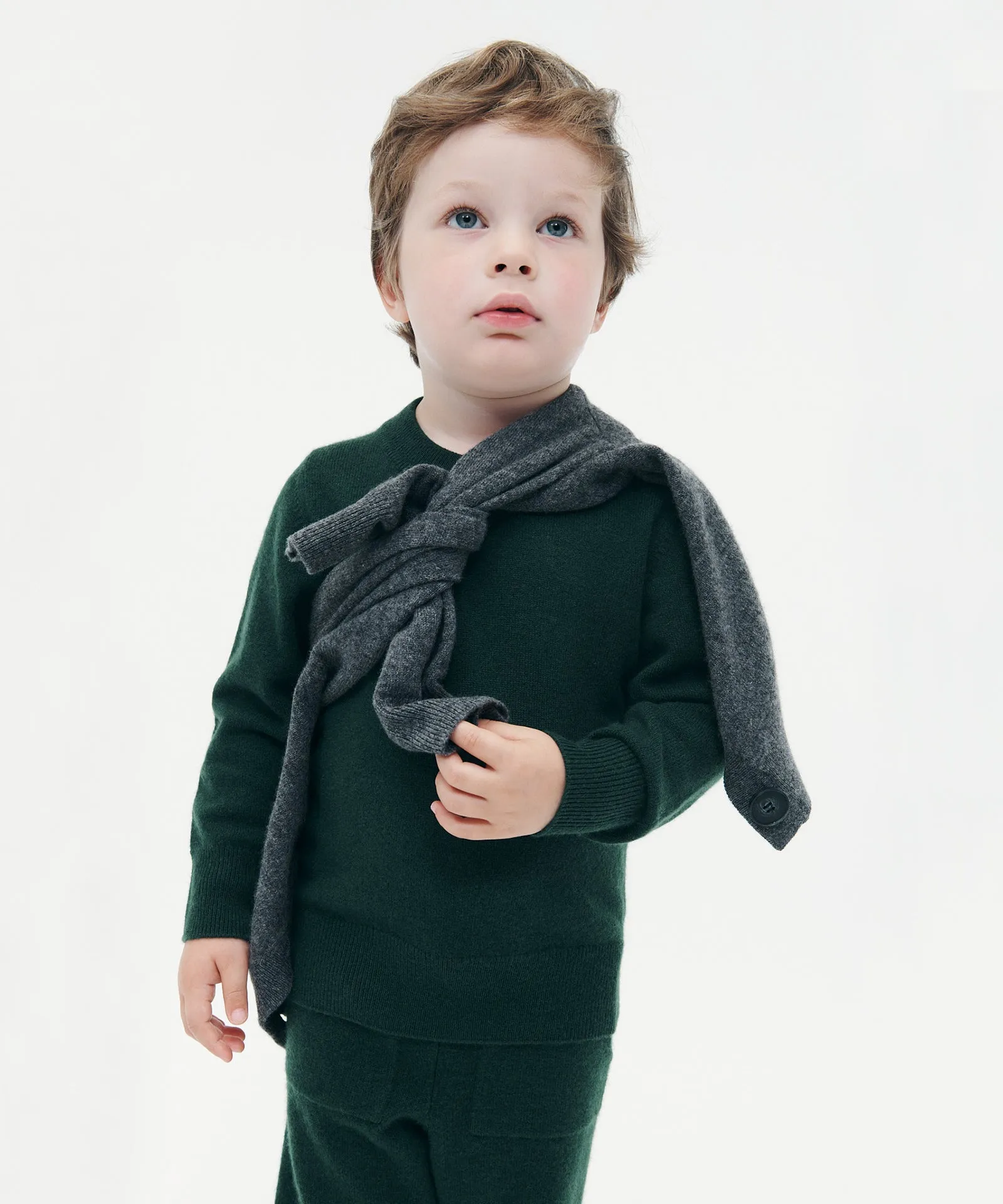 Kid's Signature Cashmere Crewneck Jogger Set