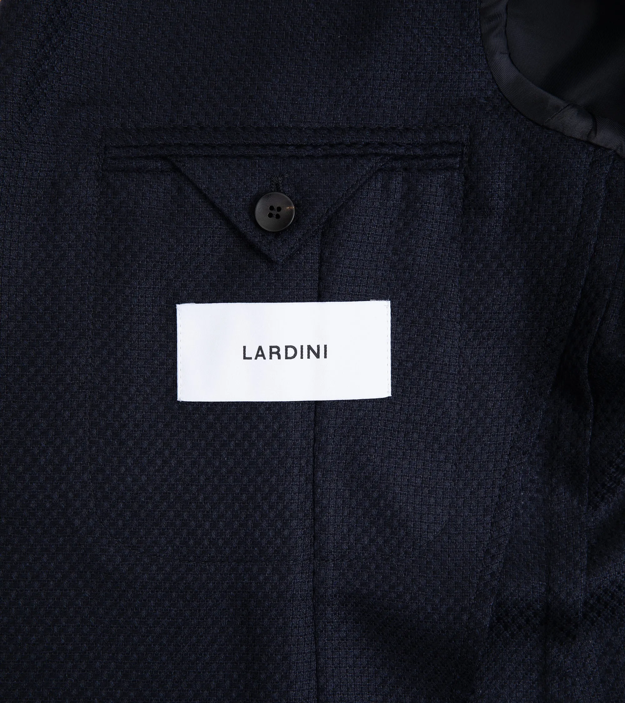 Lardini Cashmere Silk Basket Weave Jacket: Navy