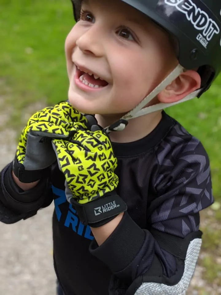 Little Rider Co Kids Bike Gloves - Classic Tech Series - ORANGE BLAST