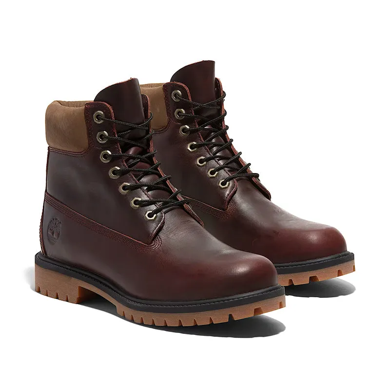 Men's 6" Premium Waterproof Burgundy Full Grain