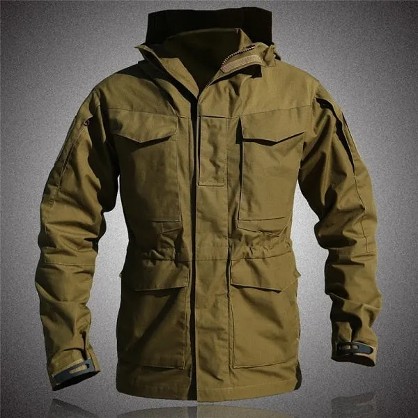 Men's Camo Waterproof Multi-Pocket Outdoor Camping Coat