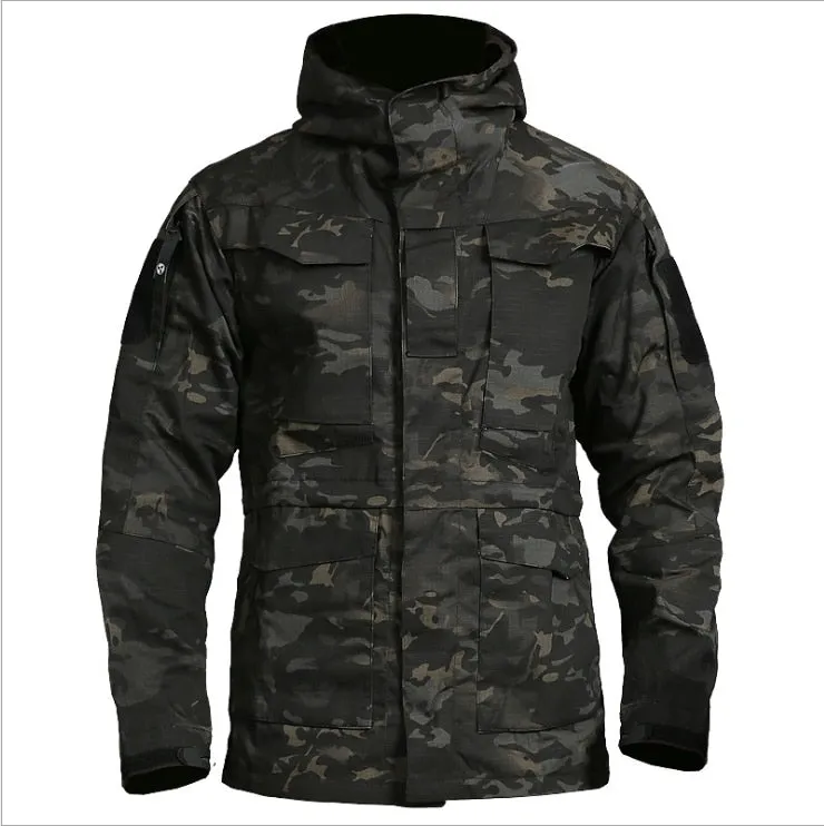 Men's Camo Waterproof Multi-Pocket Outdoor Camping Coat