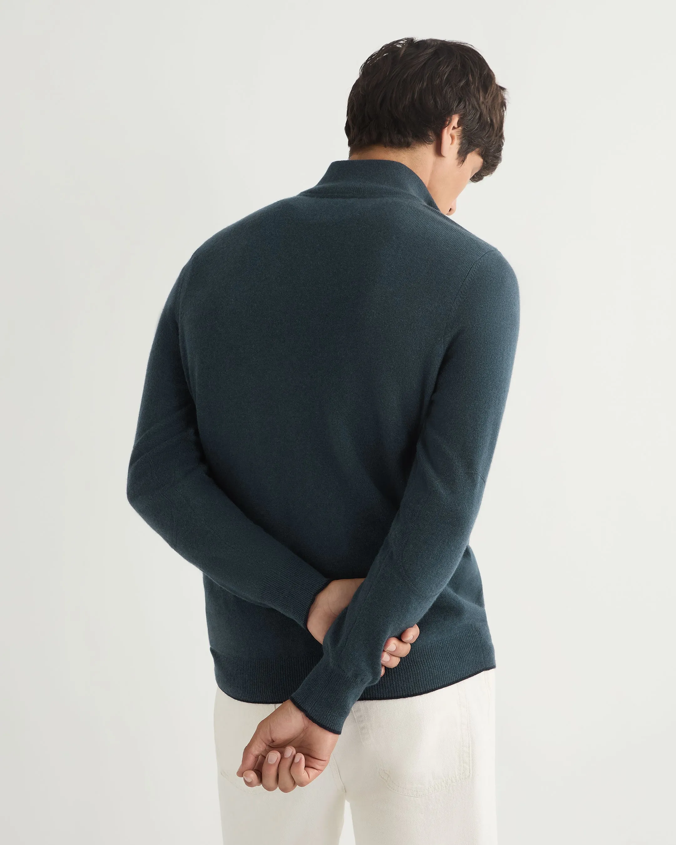 Men's Carnaby Half Zip Cashmere Sweater Caviar Blue