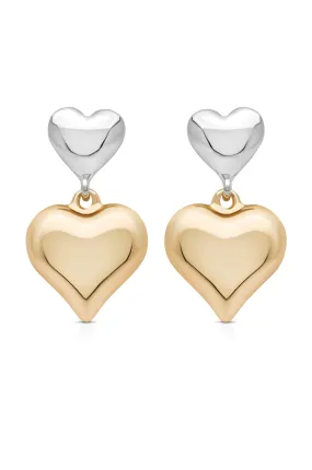 Mixed Metal Heart Earrings