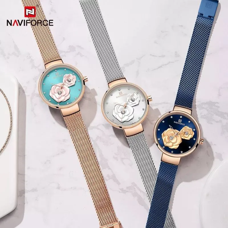 Naviforce Stylish Metallic Bracelet Watch