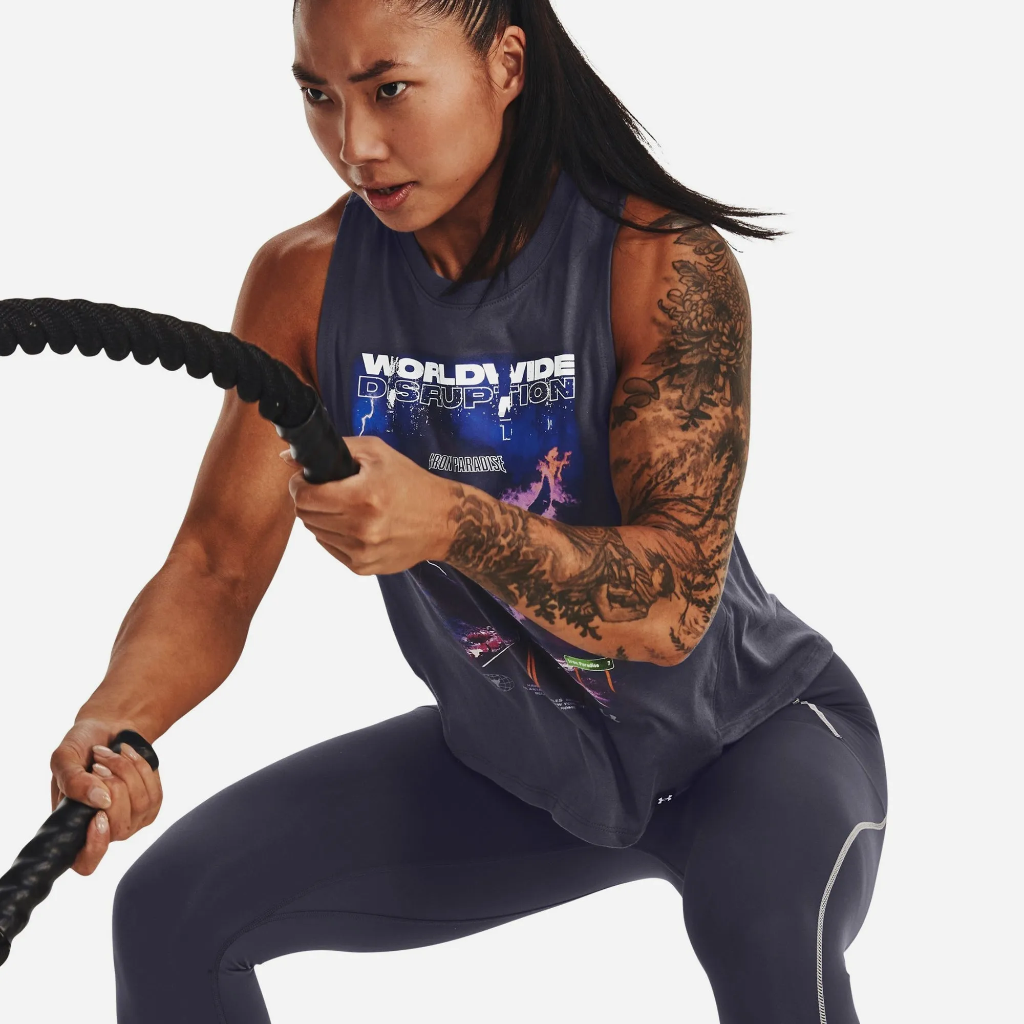 Áo Ba Lỗ Nữ Under Armour Project Rock Worldwide - Tím