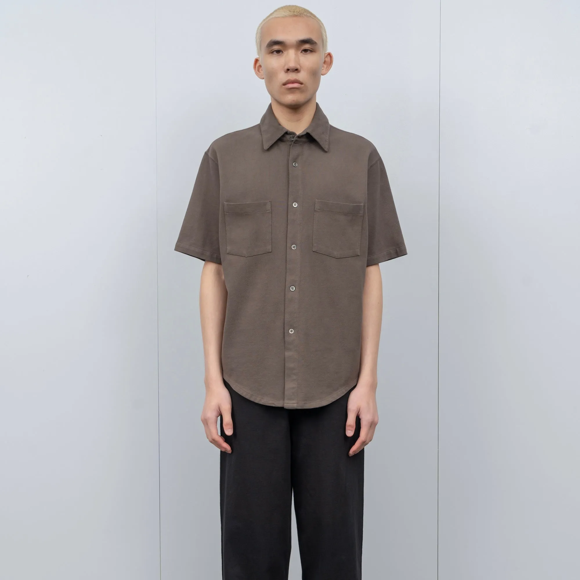 PIQUE SHORT SLEEVE WORK SHIRT - BARK