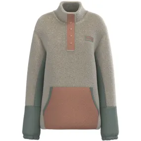 "Ladies Fleece Pullover" Tan w/Pink & Green