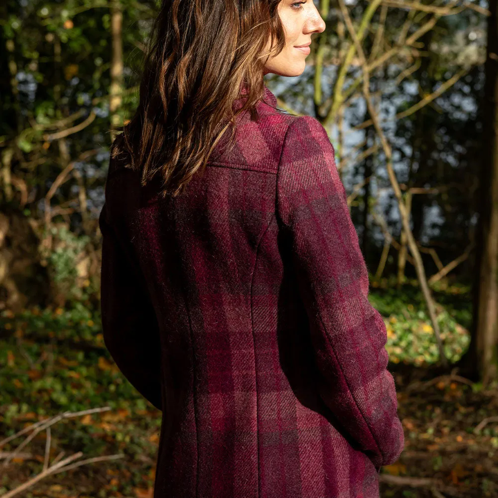 Raspberry Check Marie Duffle Coat