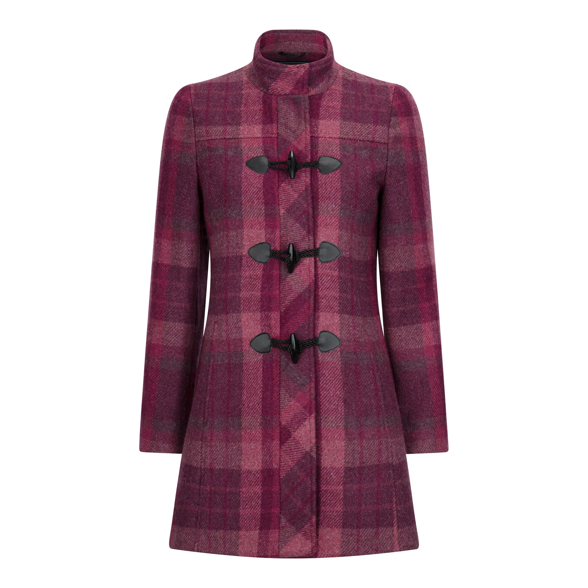 Raspberry Check Marie Duffle Coat