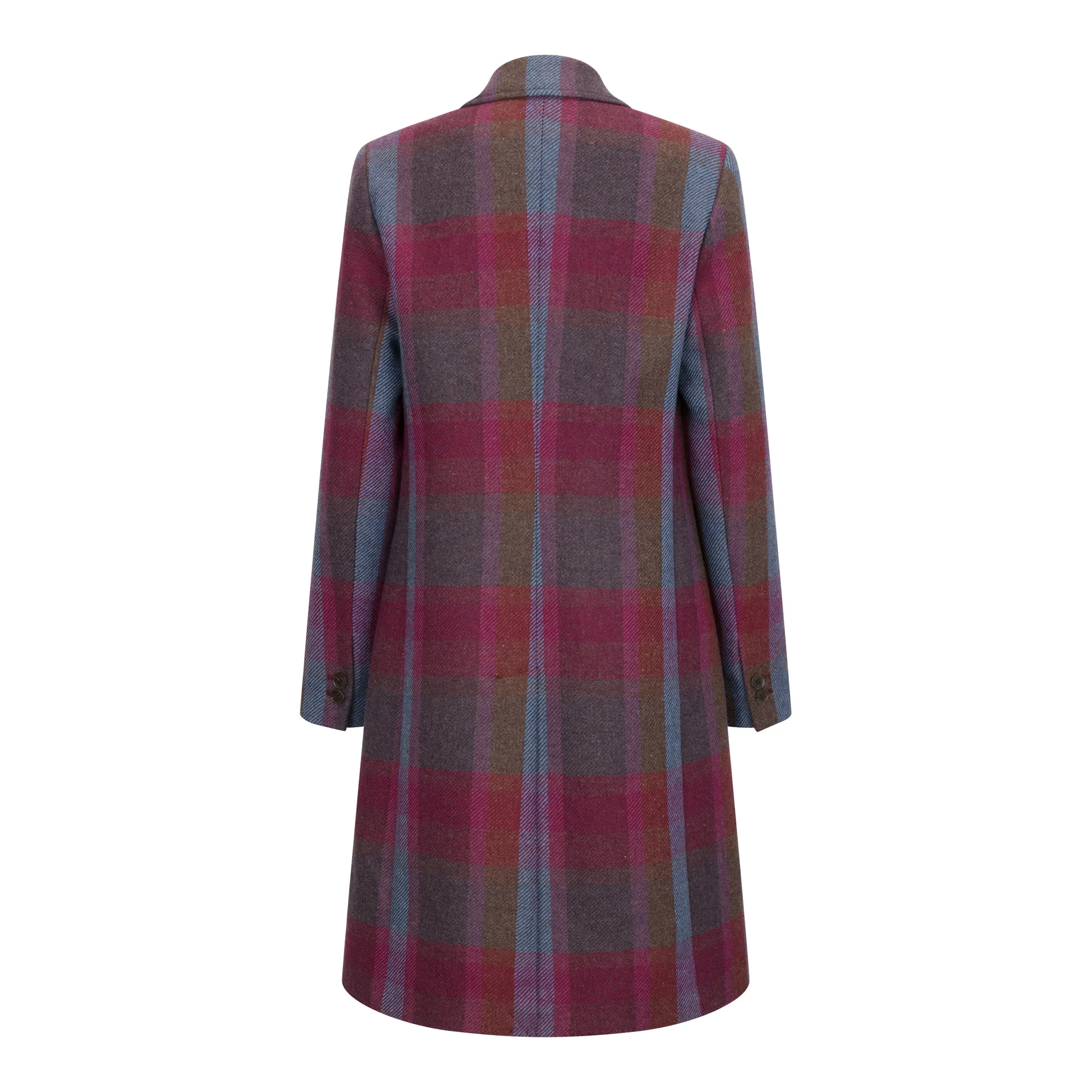 Raspberry Check Shannon Tweed Knee Coat