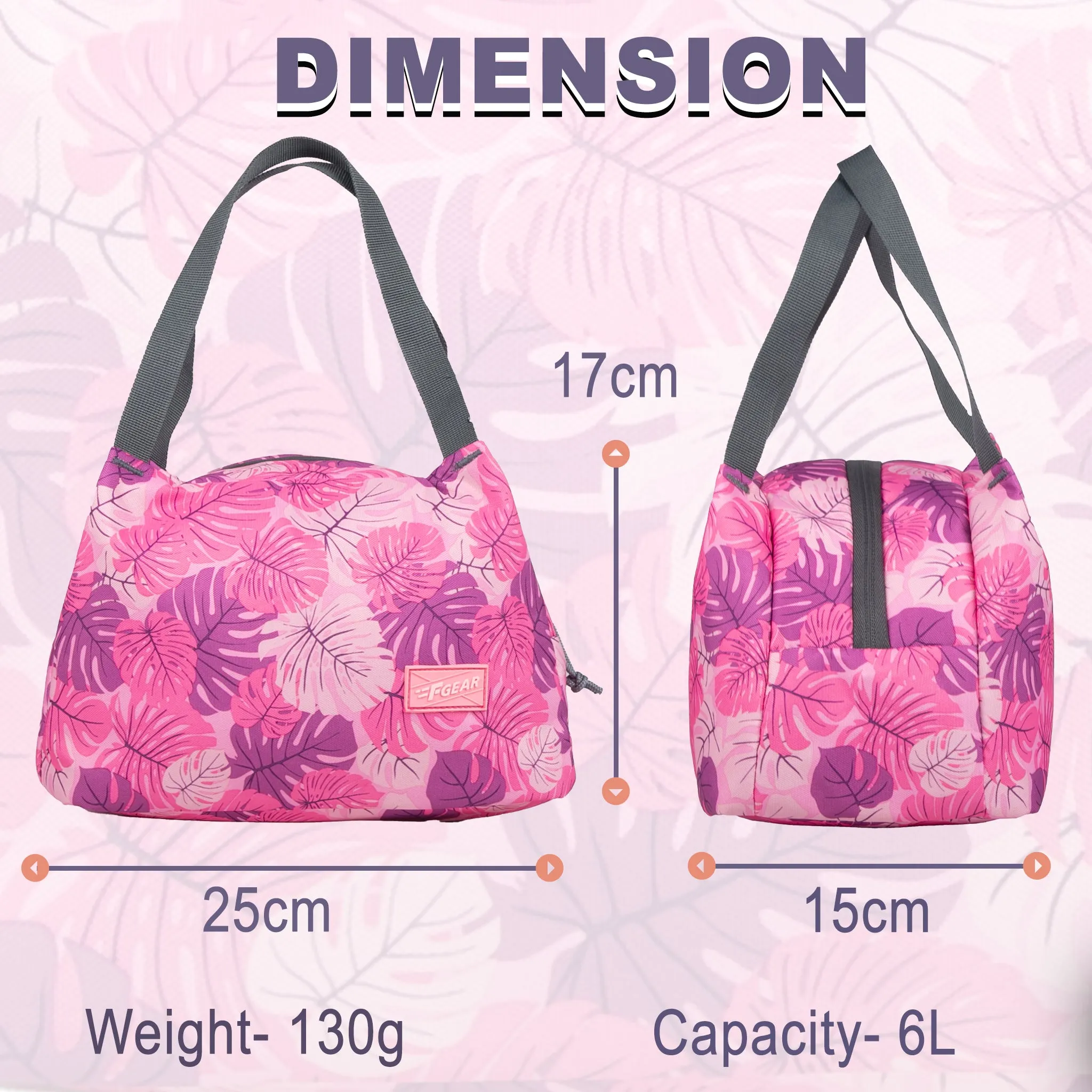 Tidbit 6L Tropical pink and purple Lunch bag