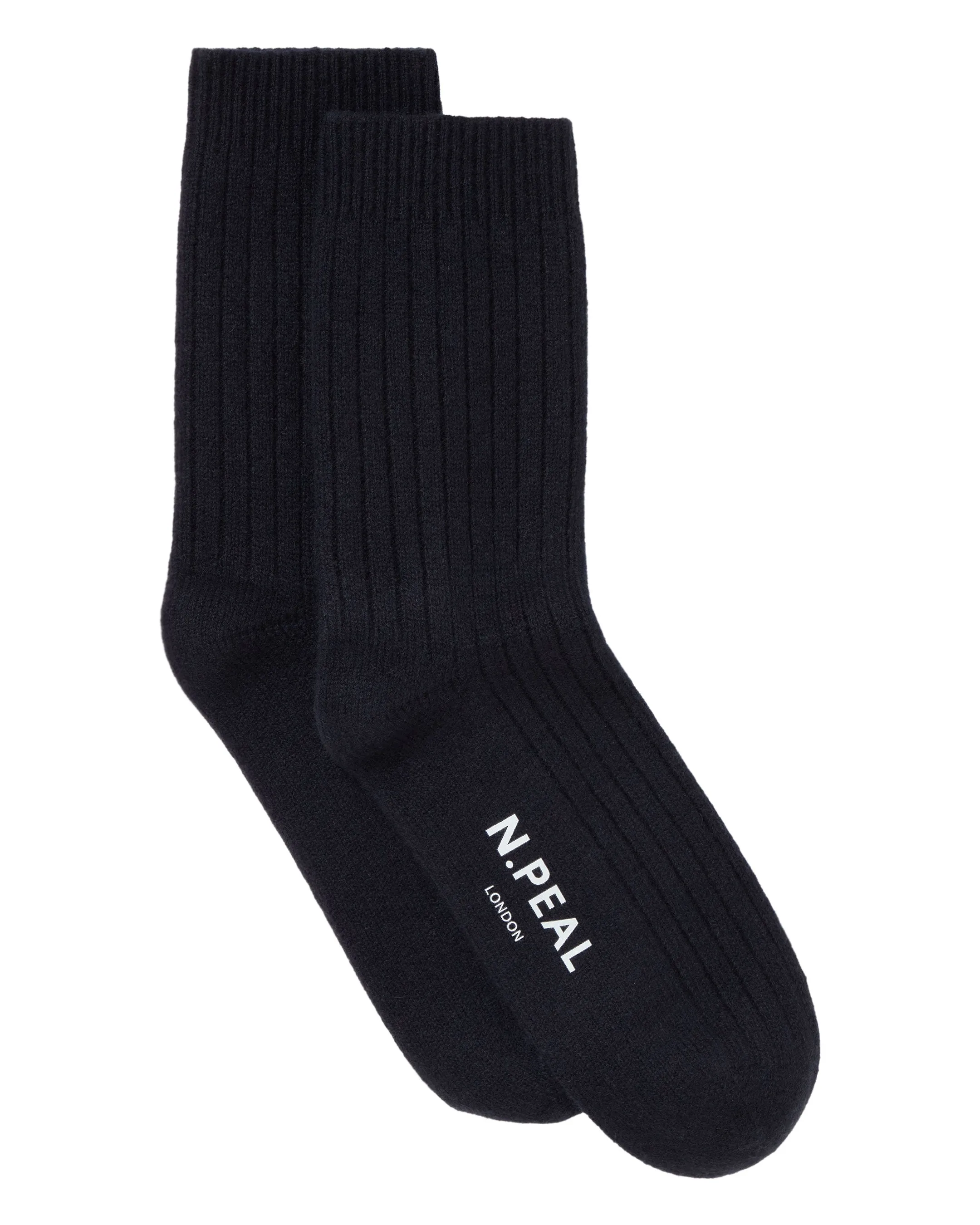 Women's Rib Cashmere House Socks Navy Blue