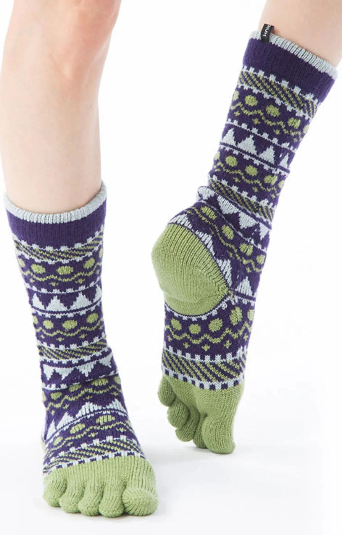 Wool Blend Forest Textile Midcalf Toe Socks